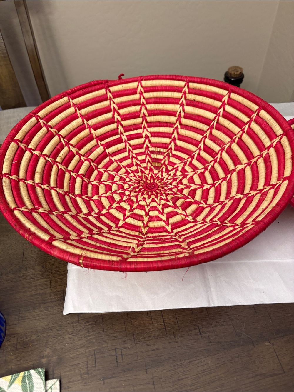 2 Handmade Woven Coil Baskets   15.5”diameter and. 11” diameter - Picture 2 of 7